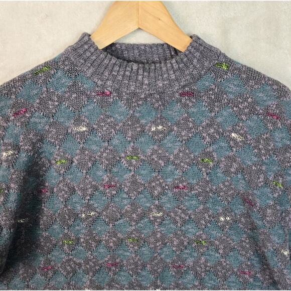 Vintage Pronto Uomo Italy Sweater Mens Medium Linen Blend Grandpa Style 90s - Picture 3 of 7